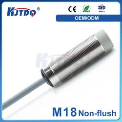 M18 Unshielded 2 Wire 3Wire Sn 12mm IP67 Distance Inductive Proximity Sensor Switch With CE High Precision 110v 220v 230v