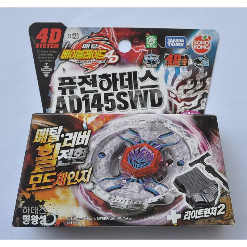 

TAKARA TOMY Metal Battle Fusion Top BB123 BLEND DEATH AD145SWD 4D С легкой пусковой установкой