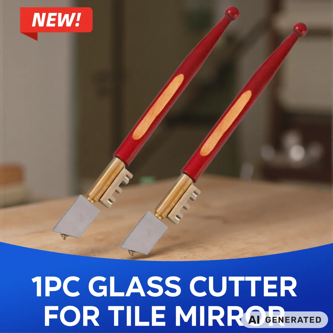 1PC 17mm Single Diamond Glass Cutter Portable Sharp Hard Alloy Hand Tool For Glass Tile Mirror Repair Cutting