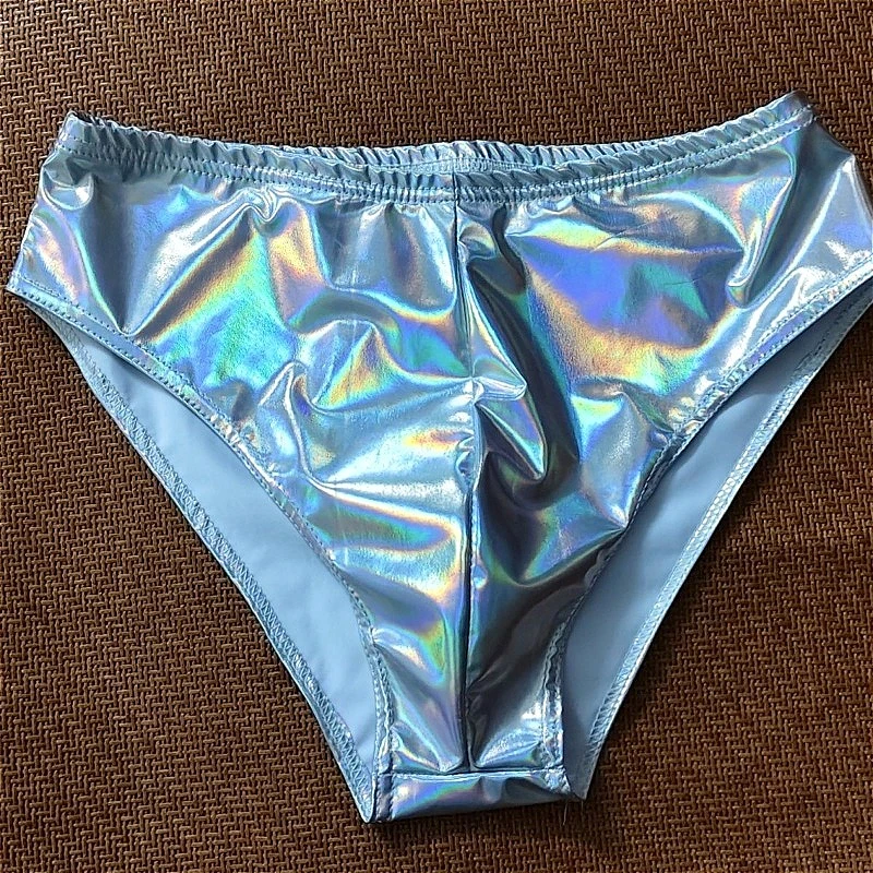 Laser Men's Sexy Shorts Nightclub Triangle Short Hot Pants Outwear Dance Stage Performance Dress Bright Elastic Exotic Panties