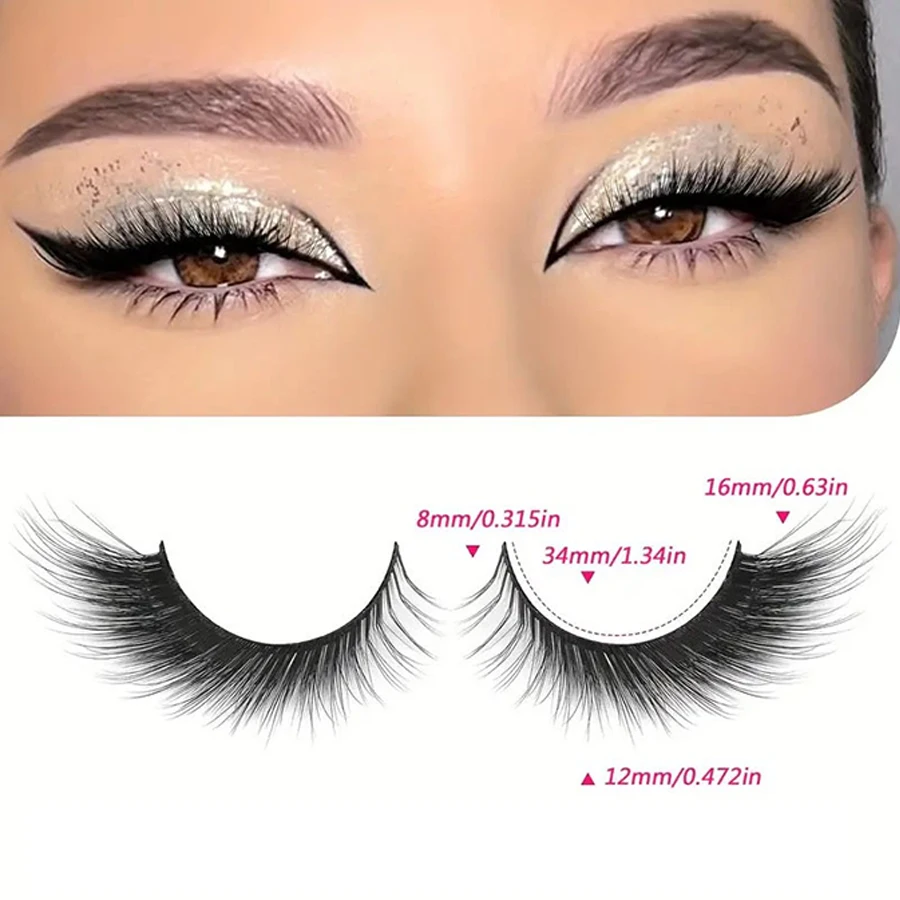 キツネの目、3D ふわふわの猫の目、完全に裸の尾、0.63 インチのつけまつげを備えた自然なつけまつげ 5 組