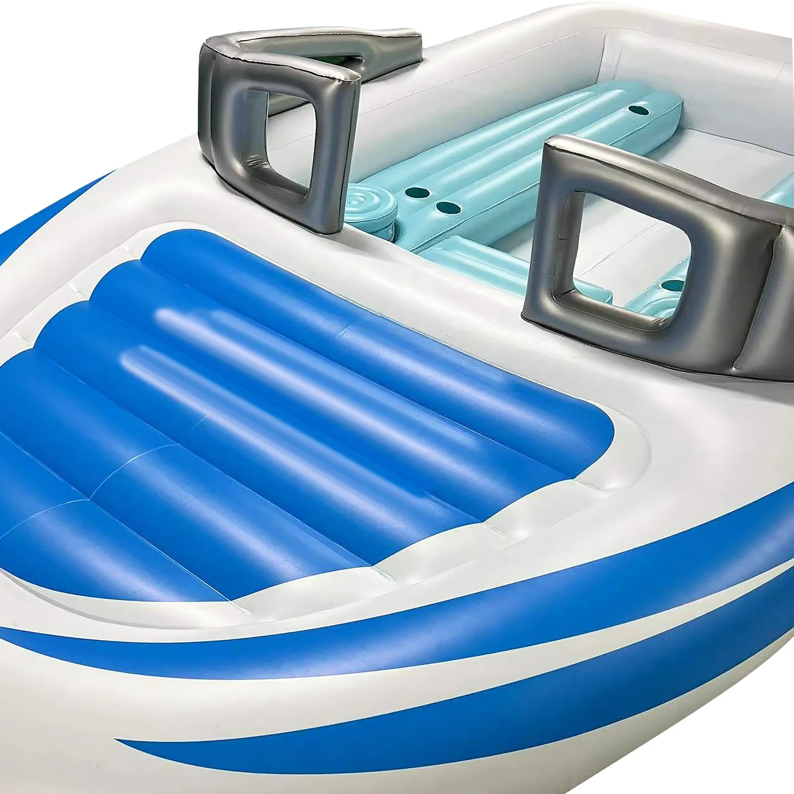 6-Person Inflatable Bay Breeze Boat Island Party Island Inflatable Luxury Mega Yacht Pool Float Water Play Park