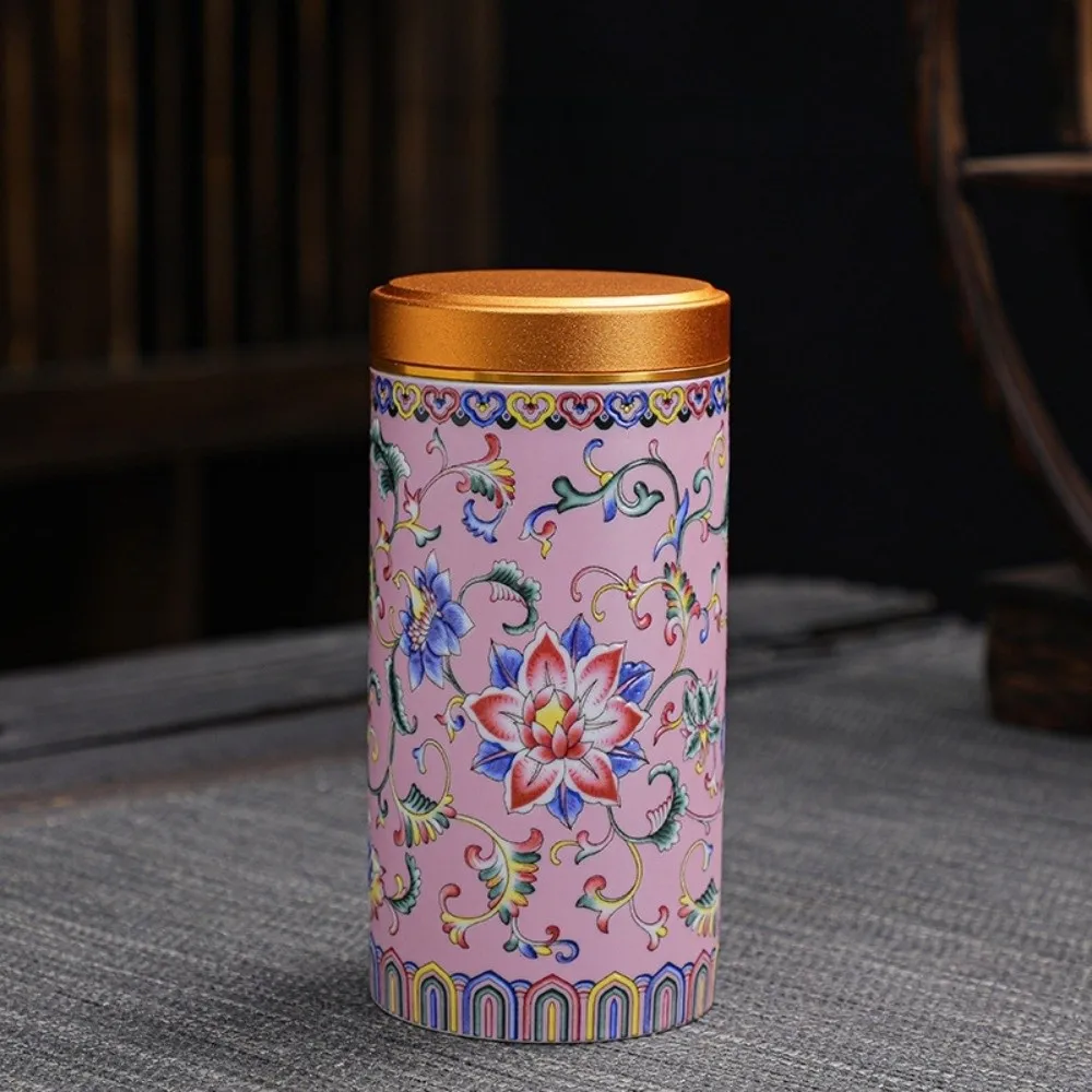 

Storage Can Ceramic Empty Tea Tin Can Chinese Style Portable Tea Canister Versatile Exquisite Storage Jar Loose Leaf Tea Storage