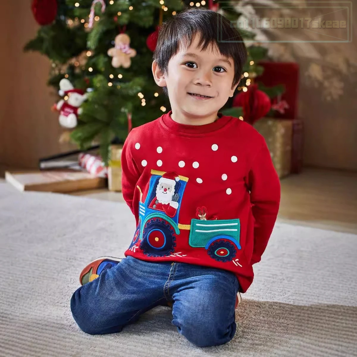 

for 2-7T Christmas Clothe Boys Girls Sweatshirts Cars Print Hooded Shirts Kids Clothes Long Sleeve Autumn Spring Tops