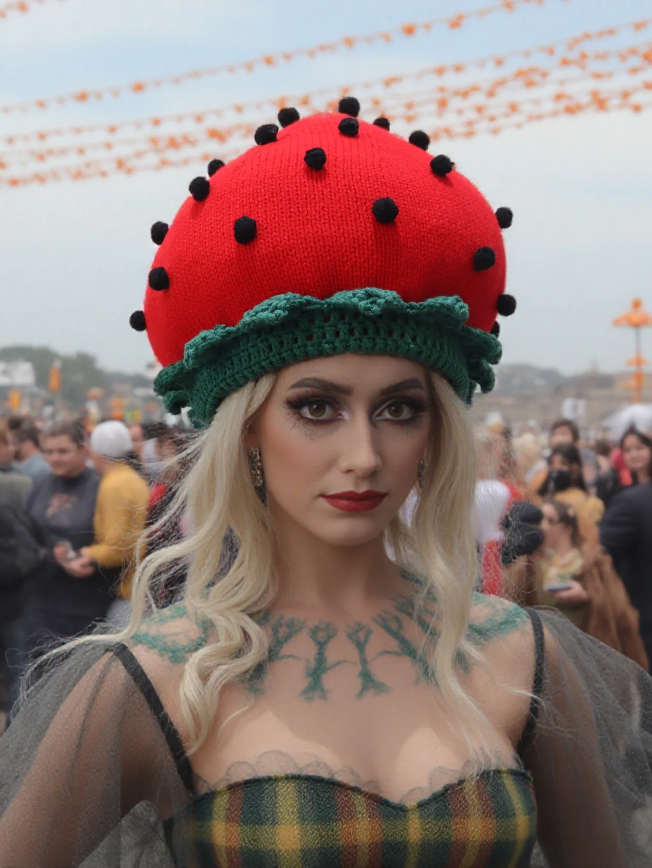 Original Design Women's Hat Handmade 3D Knitted Strawberry & Blueberry Crochet Beret Hats