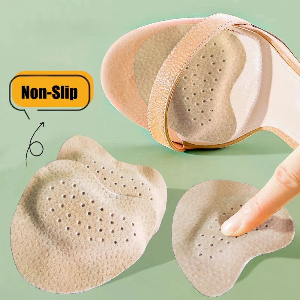 Forefoot Cushion Pads for Women Sandals High Heels Insert Leather Non-slip Insoles for Shoes Adhesive Sticker Anti Slip Foot Pad