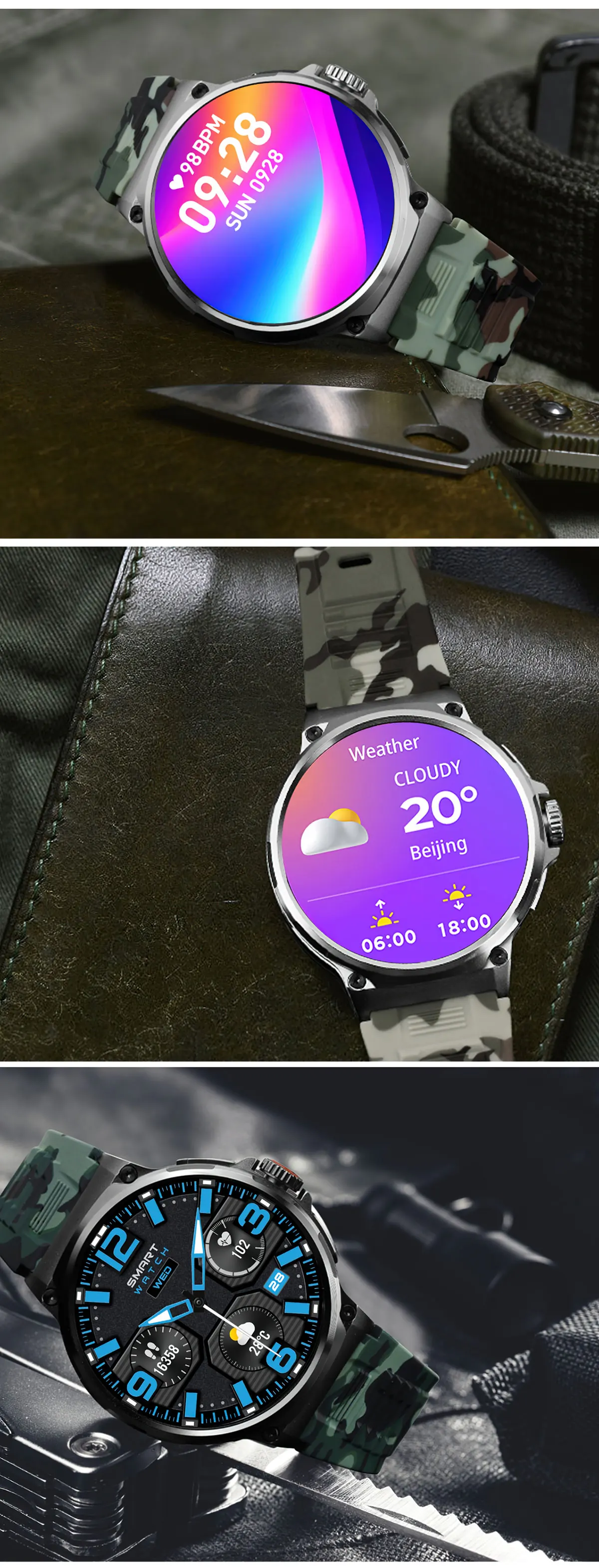 Neue V69 Bluetooth Anruf Smart Uhr Männer 1,85 "HD Bildschirm 710 mAh Multi Sport Modi Herz Rate Monitor smartwatch Für Android IOS – Detail 16