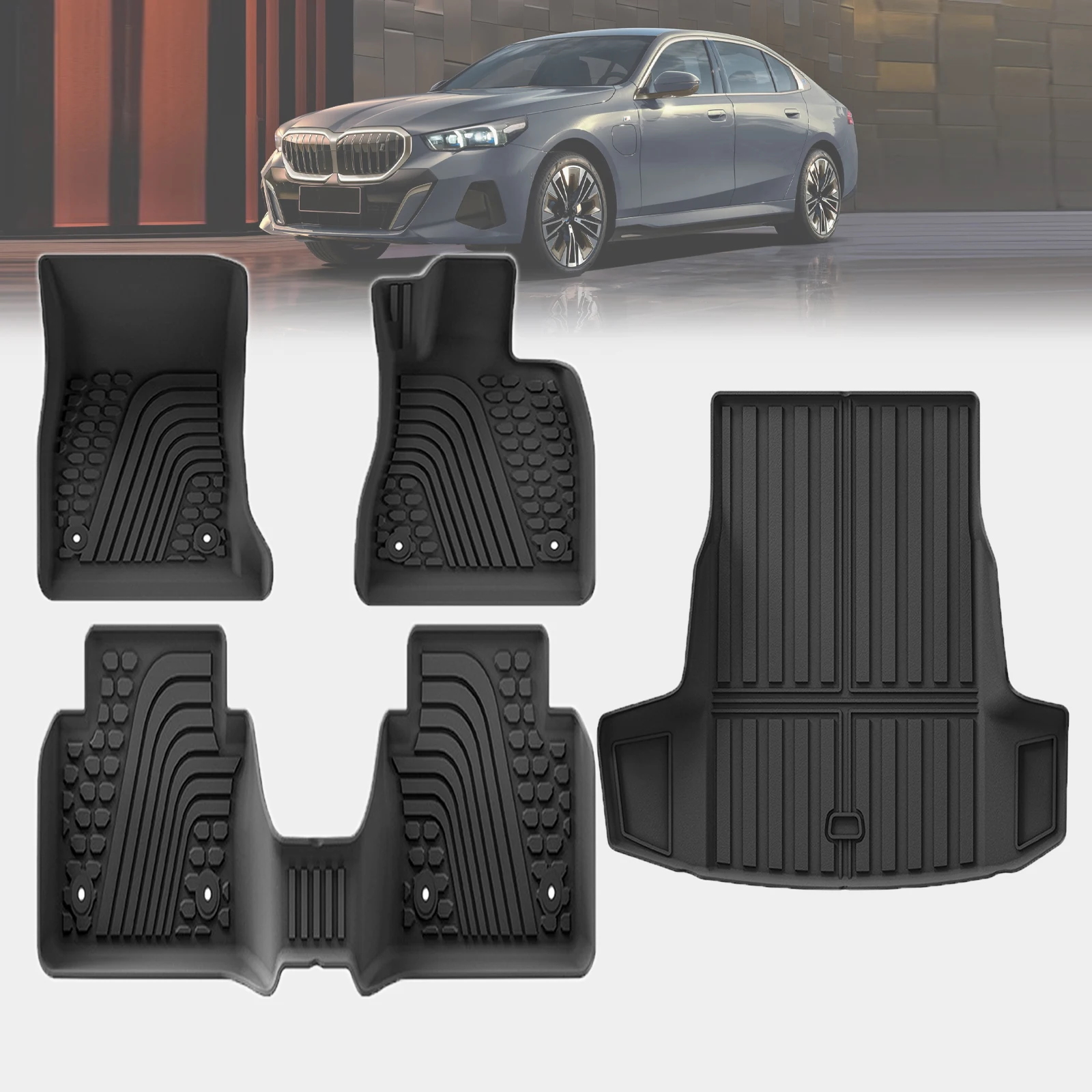 

for BMW 5 Series i5 2024 2025-2027 G60 G68 Waterproof TPE Car Mats 3D Laser Scanning Perfect Fit Odorless Accessories Easy Clean