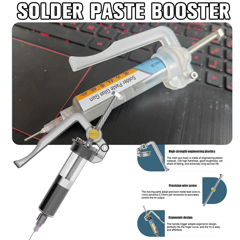 

Durable High Quality Brand New Paste Dispenser Flux Syringe Welding Kit With Needle Gun Flux Plastic+stainless Steel