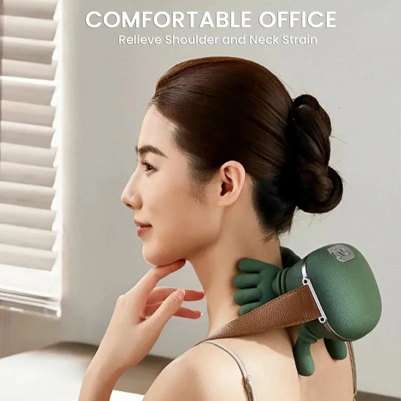 Massageador de Pescoço e Ombros, Máquina de Massagem Shiatsu para Tecidos Profundos, Elétrica Biónica