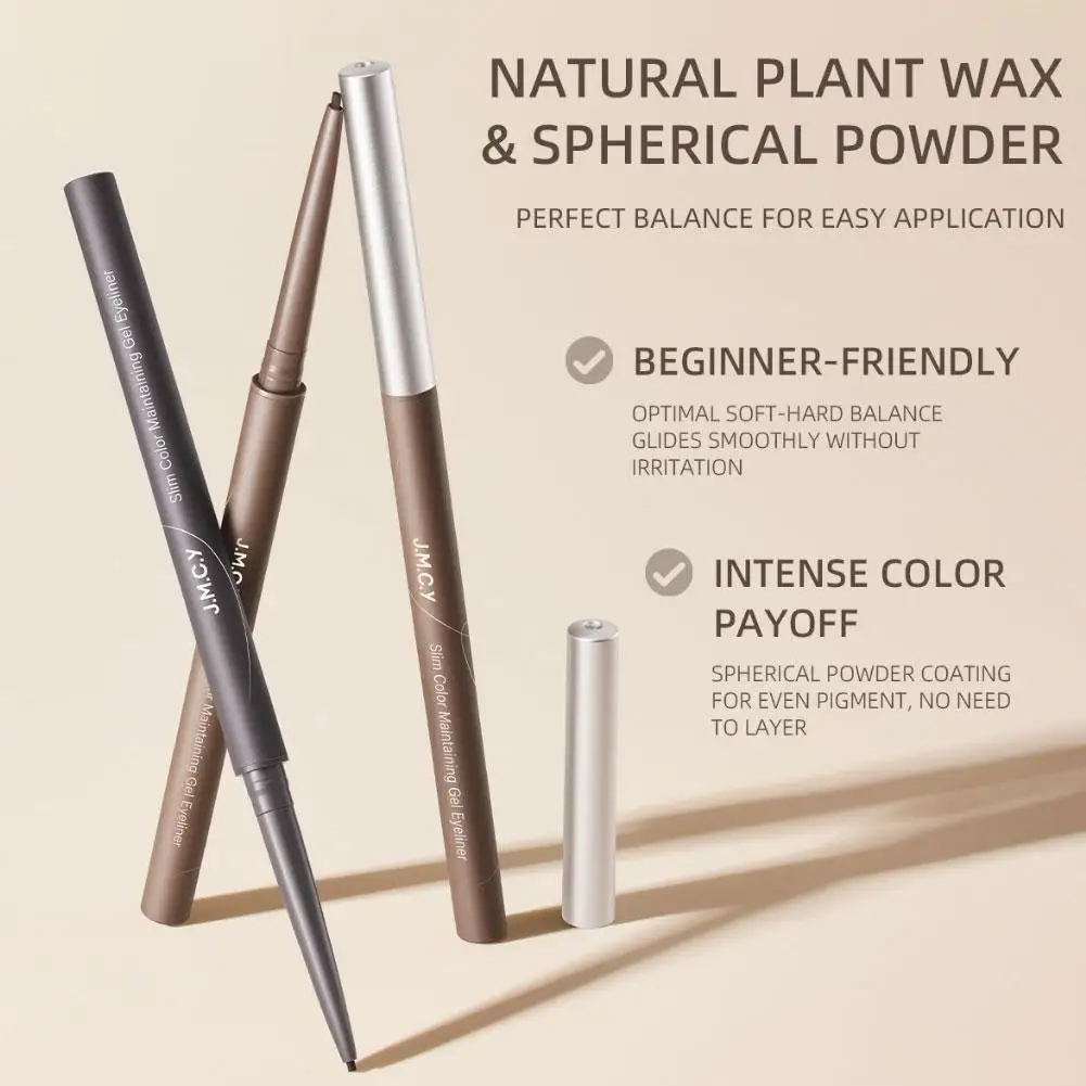 スリムジェルアイライナーペン – 滑らかでウォータープルーフ、にじみにくい、高発色、滑らかに滑る、マルチカラー、長持ちするアイメイク