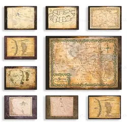 Classic Vintage Middle Earth Map Movie Artwork High Quality Canvas Painting Ideal Wall Art for Living Room Enhances Home Decor