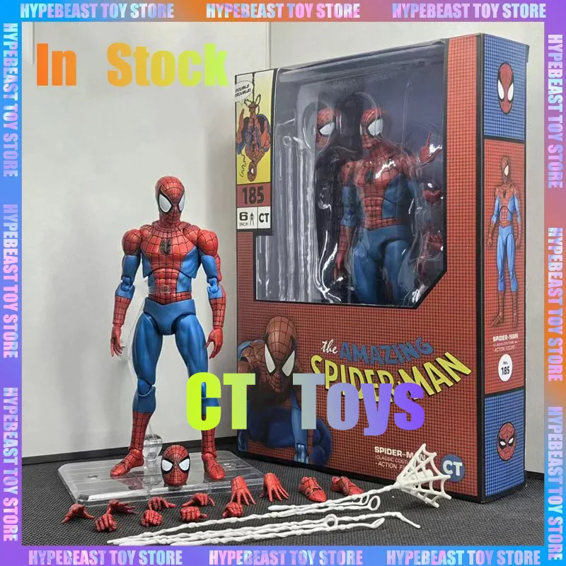 

In Stock CT Toys Mafex 185 Spiderman Action Figure Miles Morales Spiderman Anime Figurine PVC Statue Model Collection Toy Gift
