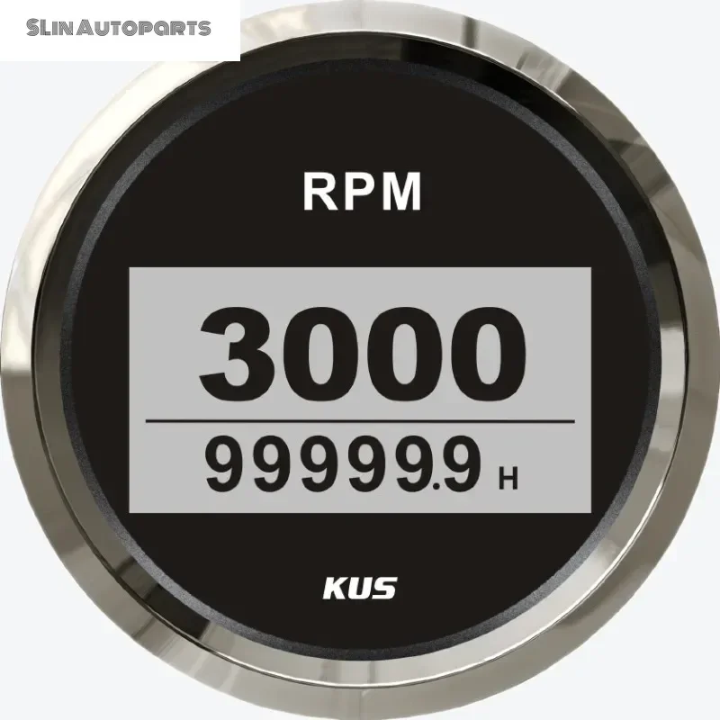 SLin Autoparts Store KUS Genuine 85mm Digital Tachometer 12V 24V Engine Engine Speed with Engine Timing