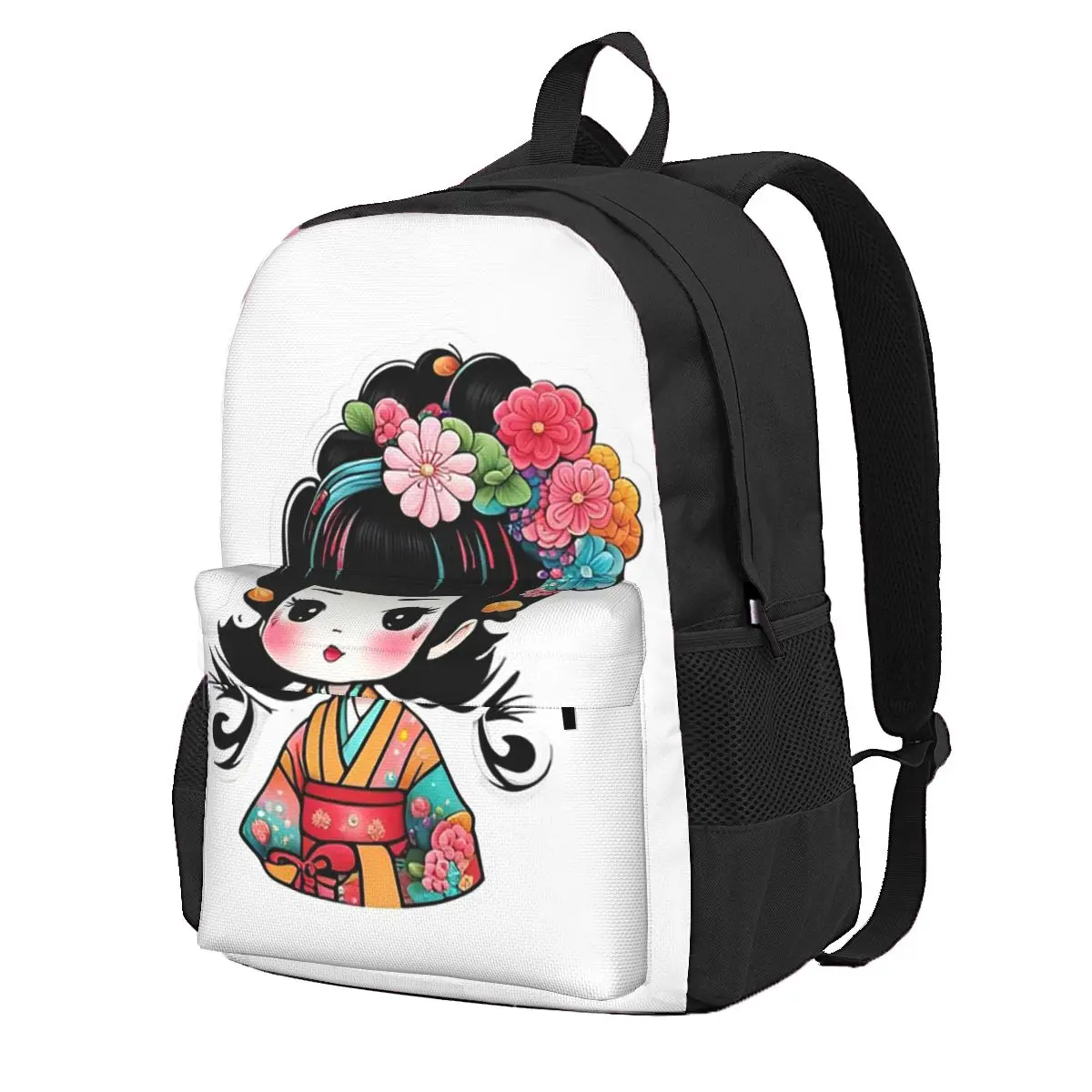 

Geisha Soul Kawaii Chibi Student Backpack School Bag Hiking Travel Daypack for Boys Girls Fashion Bookbag Shoulder Bags