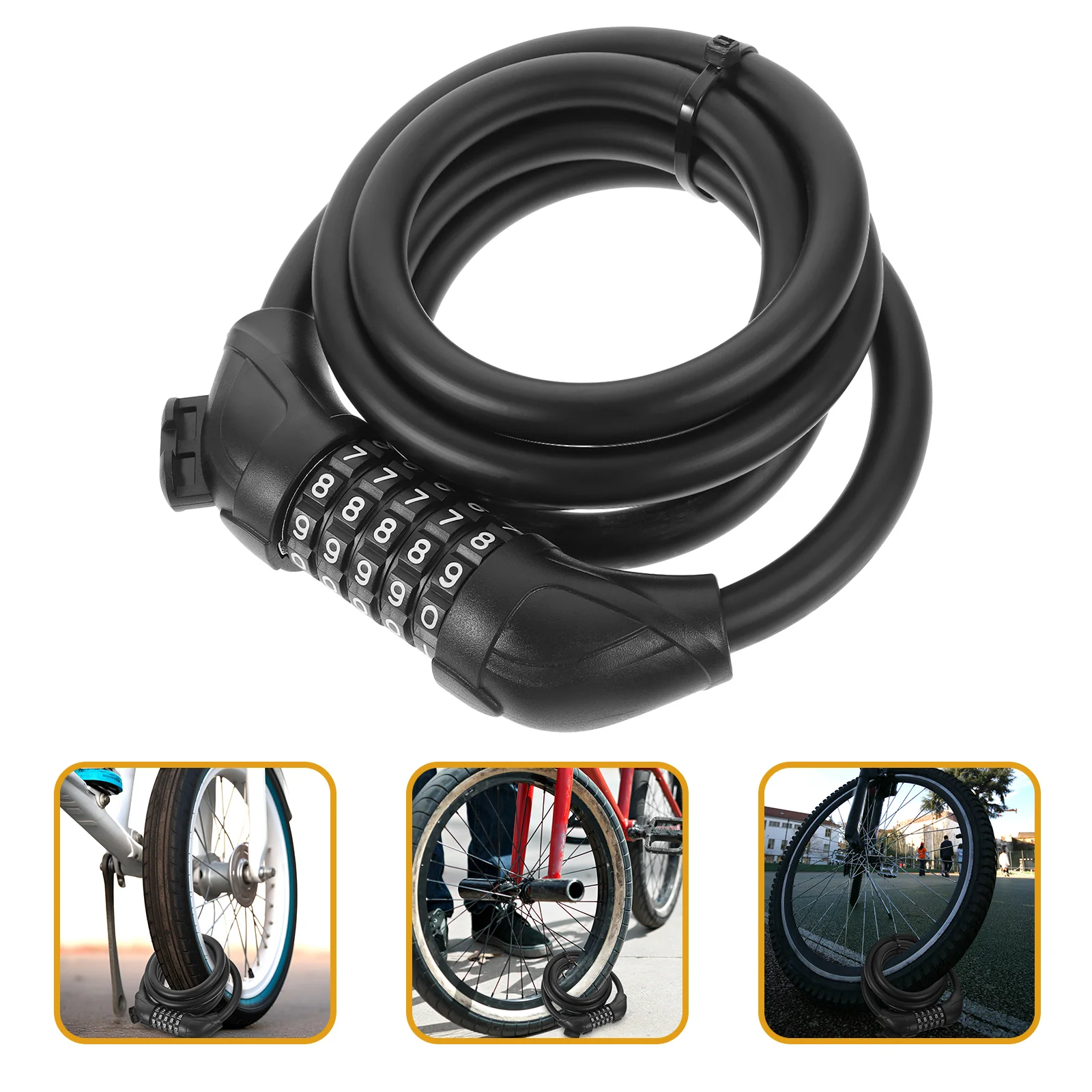 

Bicycle Lock Bike Supplies Anti-theft Cycling Motorbike Shear Resistance Portable Professional Black Chain