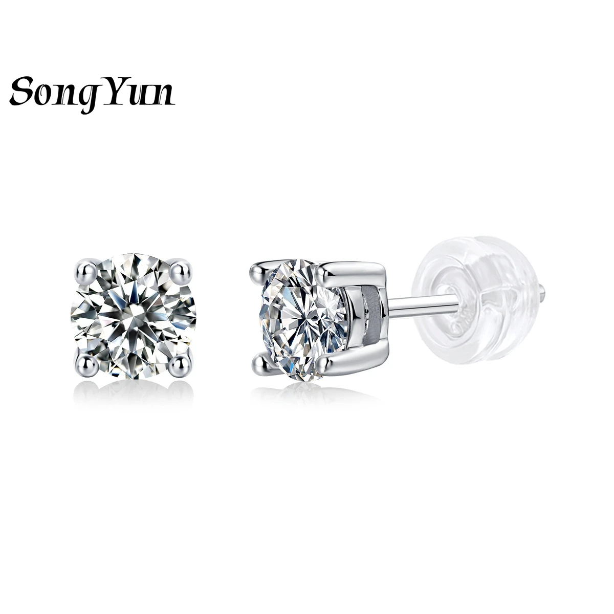 SONGYUN Luxury Jewelry 925 Sterling Silver Earrings Moissanite Diamond Drop Formal Ladies 18K Rose Gold Plated Stud Earrings