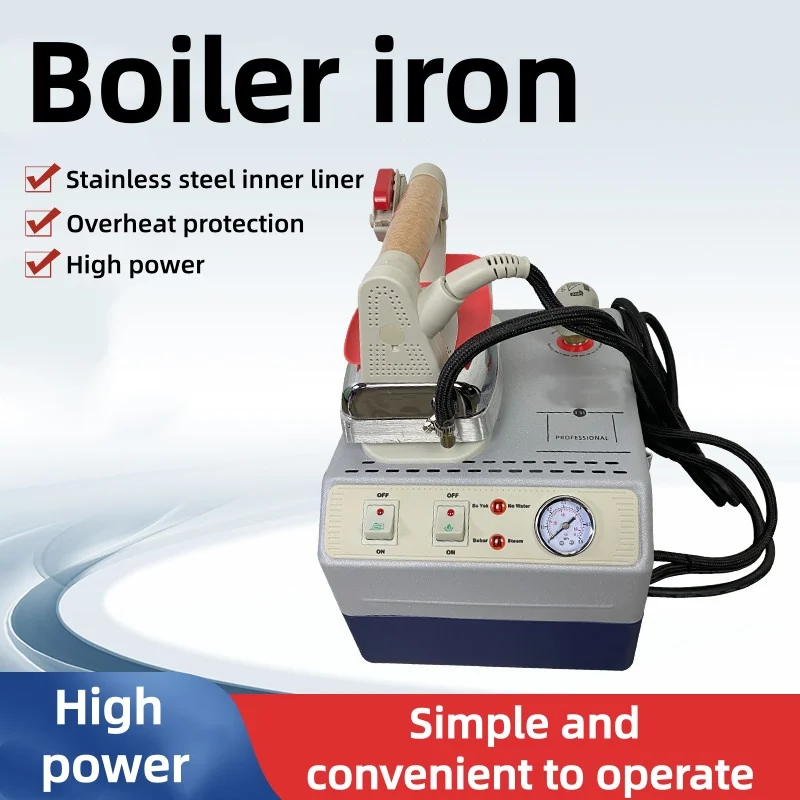 Commercial High Pressure Steam Iron Machine Industrial Boiler Steam Iron with Dual Control Switch Pressure Gauge