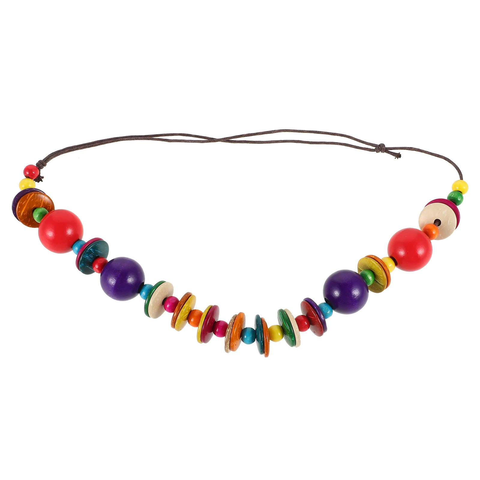 

Sweater Chain Accessories Necklace Beaded Bohemia Beads Coconut Colorful Necklaces for Women Girl Woman
