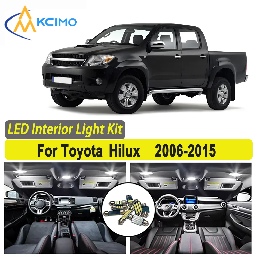 

Kcimo LED For Toyota Hilux (2006-2015) Premium Bright LED Interior Dome Map Trunk Light Kit Car Led Lamps Canbus New Lamps Car