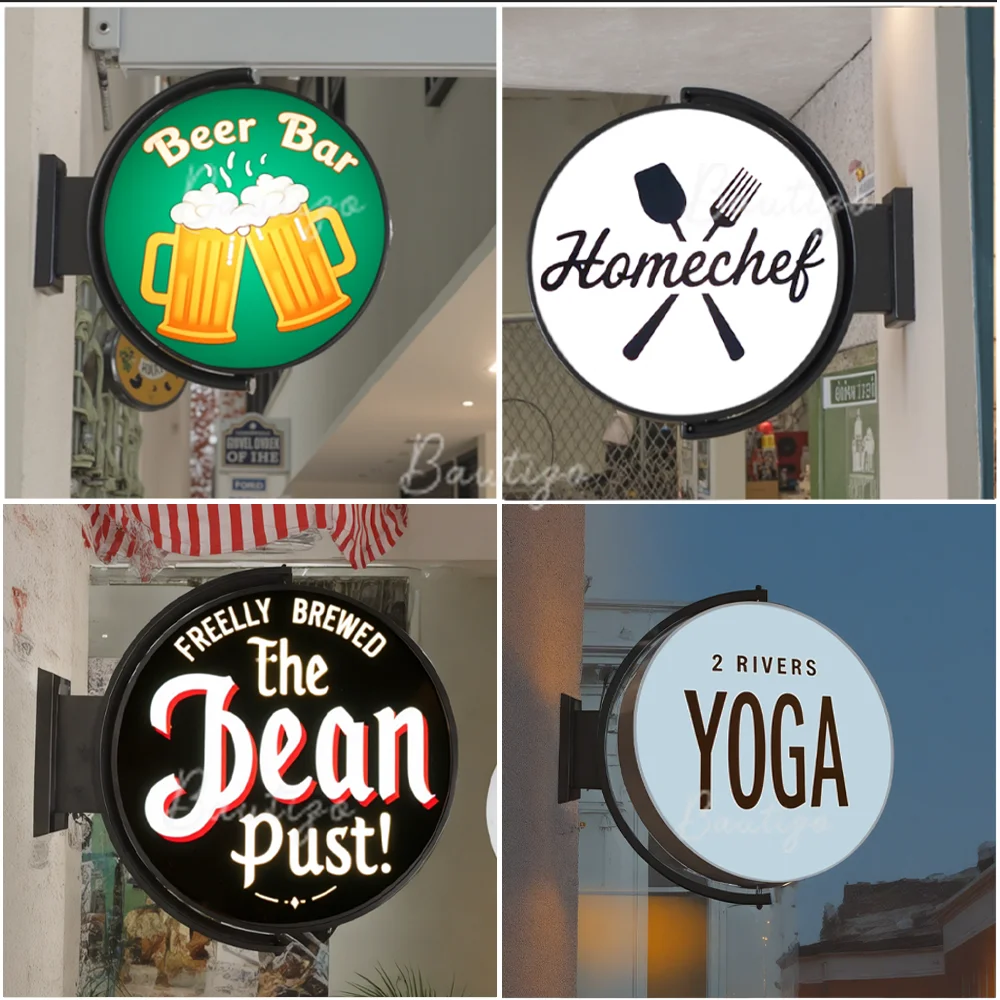 Custom 360 Rotating Light Box Signage Acrylic Led Letters Outdoor Light Logo Wall Signs Personal Design Lightbox Home Luminous