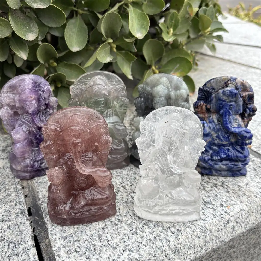 1PC Natural 8cm Crystal Quartz Angel Carving Polished Healing Crystal Figurine Home Decor Craft Gift