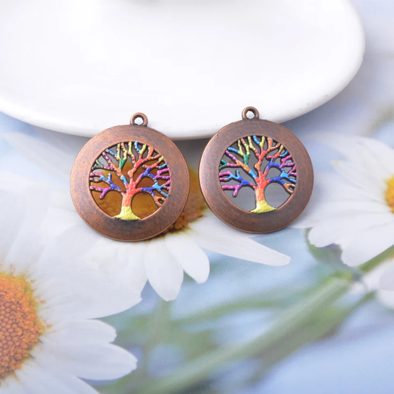 12 Stück/Set, ethnische, antike Bronze-Anhänger für die Schmuckherstellung, Vintage, runde Muschel-, quadratische, Boho-Anhänger, zum Selbermachen, Damen-Ohrringe. – Detail 10
