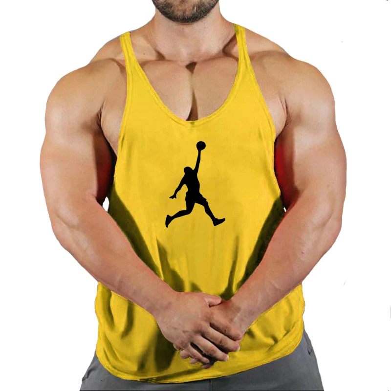 NEW Brand 2023 Gym Workout Sleeveless Shirt Sports Tank Top Men Bodybuilding Fitness Sports Cotton T-shirt Men Running Vest