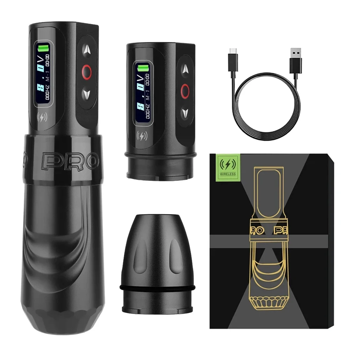 DM Professional MAX PRO Wireless Tattoo Pen Machine Brushless Motor With Two LED Display Batteries Permanent Makeup