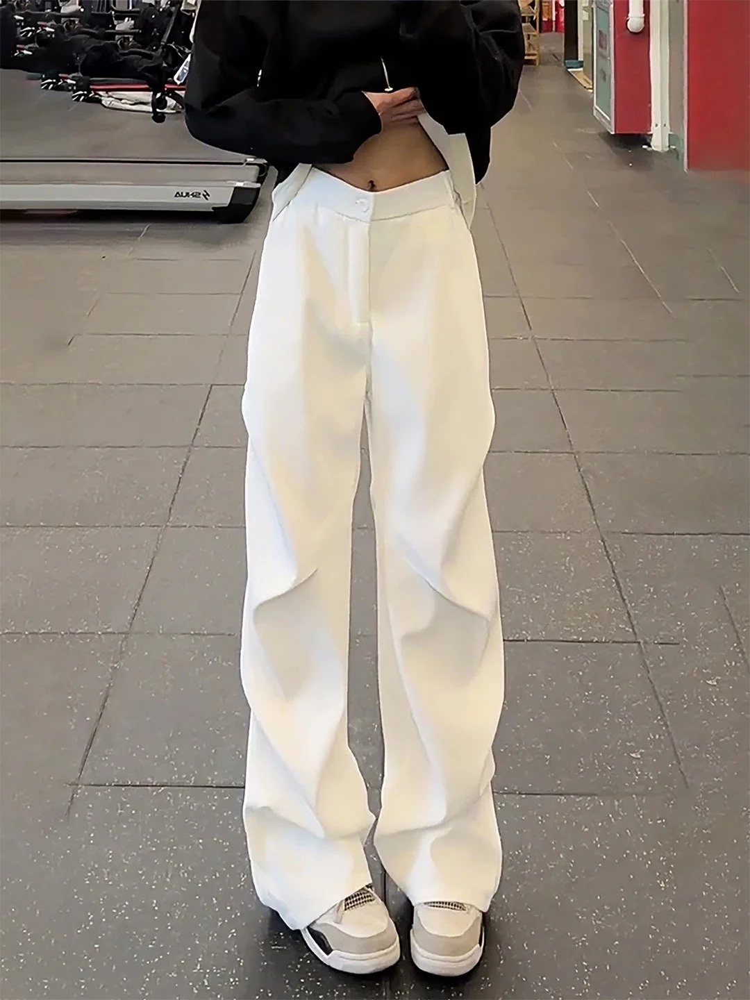 

Мужские белые рабочие брюки American High Street с флисовой подкладкой, прямого кроя, CleanFit, широкие штанины, зимние повседневные брюки