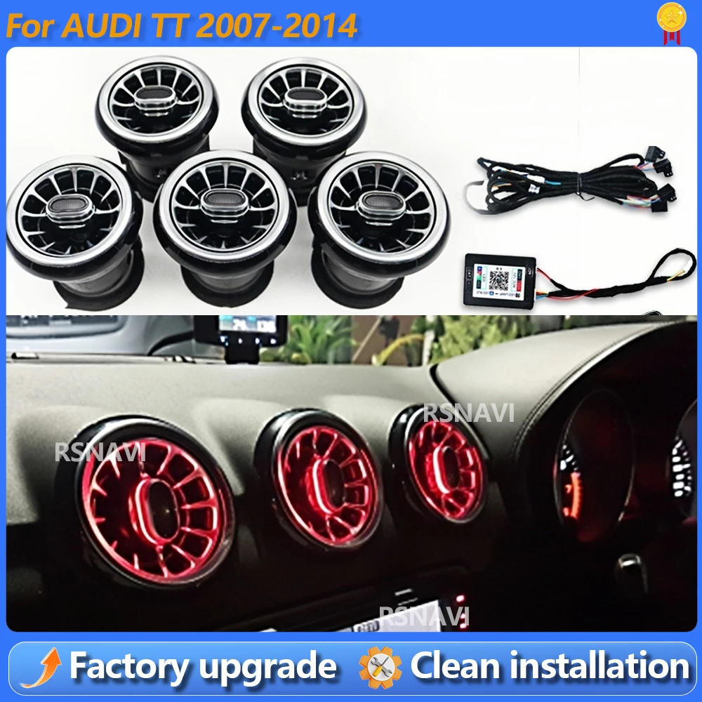 

256 Colours LED Air Vents For Audi TT 2007-2014 APP Control Car AC Conditioner Turbo Outlet Decoration Lamp Ambient light Refit