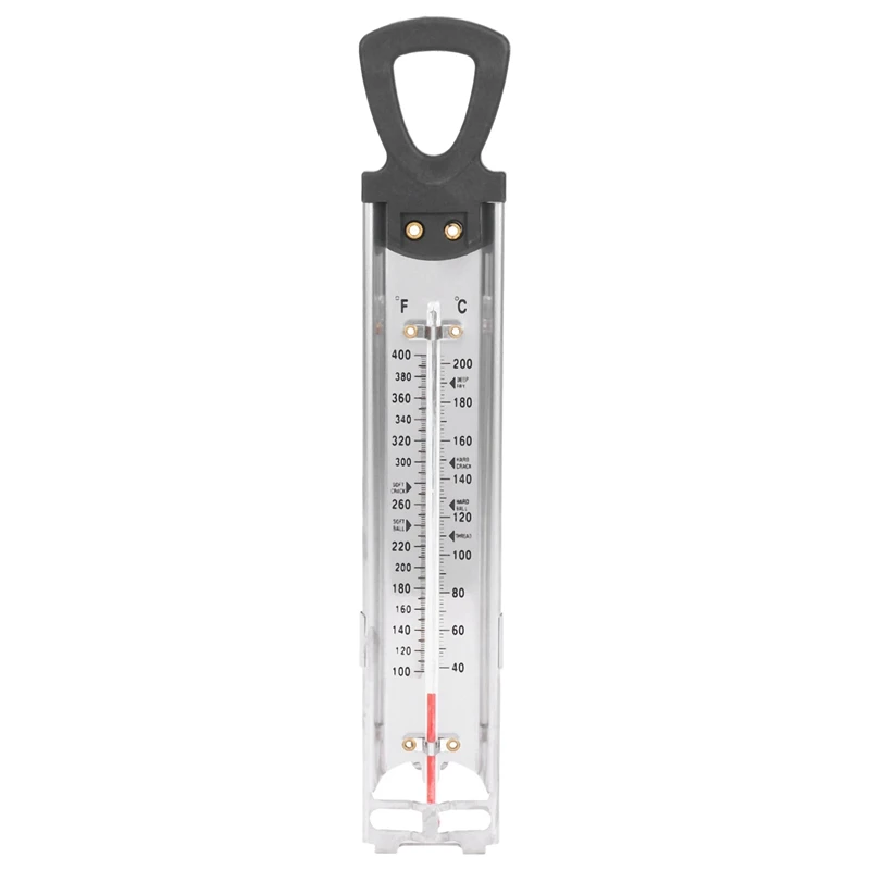 Candy/Jelly/Deep Fry Thermometer, Stainless Steel, With Pot Clip Attachment And Quick Reference Temperature Guide