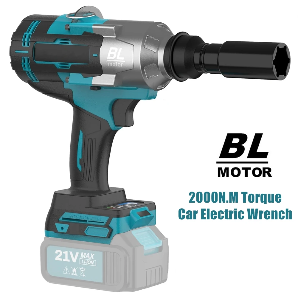 

2000N.M Torque 3/4 Brushless Electric Impact Wrench Cordless Car Electric Wrench Screwdriver NO Battery For Makita 18V Battery