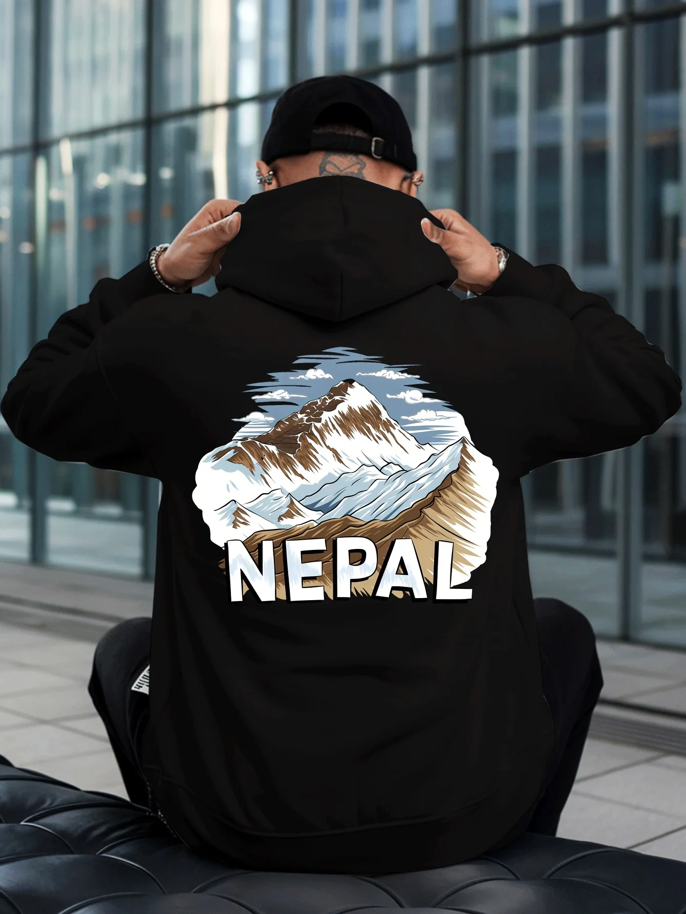 Casual DailyOutdoor exercise men's hoodedsweatshirt Snow Mountain Landscape Print streetwear swag tracksuitAutumn winter clothes
