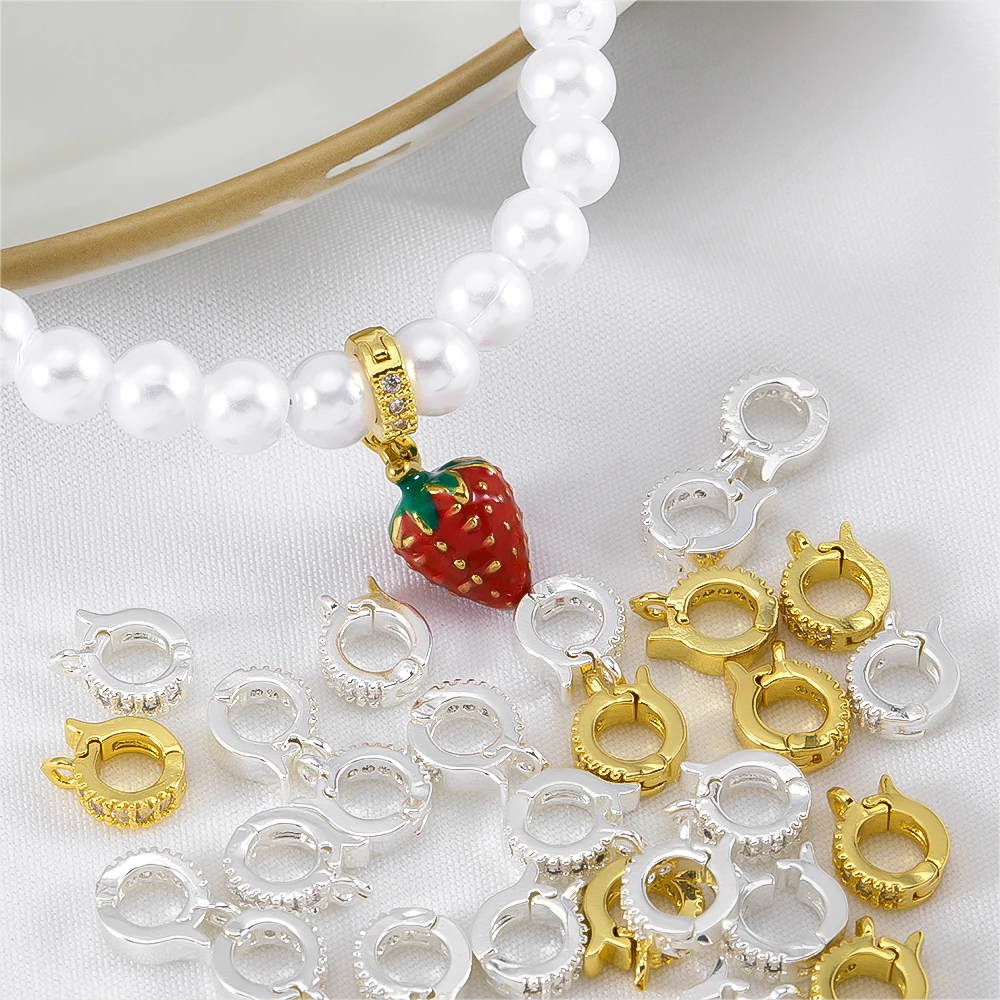 

18K Gold Plated Hinged Necklace Enhancer For DIY Jewelry Making Supplies Pendant Bail Clasps Connector Fastener Accessories