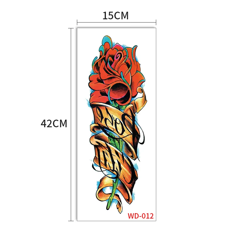 2024 Full Arm Temporary Tattoos Sleeve for Men Women Realistic Fake Tatoos Warrior Dragon Flower Tatoo Sticker Black Totem