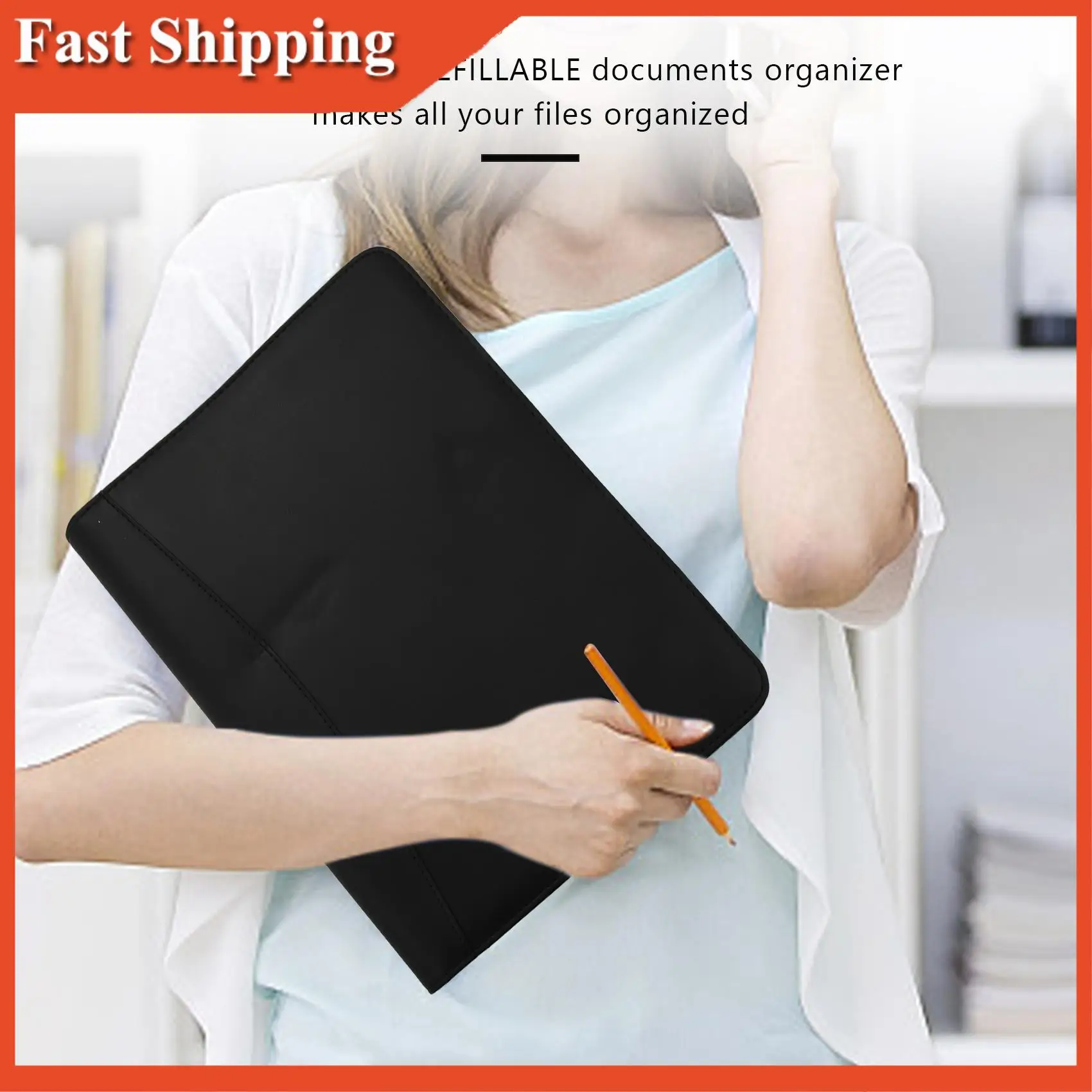 Эффективный кожаный 3-кольцевой портфель формата А4, многофункциональный блокнот с блокнотом для интервью и бизнеса