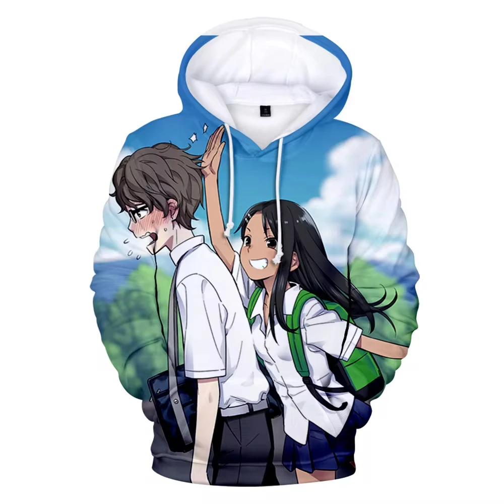 Anime characters Nagatoro 3D Printed Men's Hoodie Autumn Harajuku Long Sleeves Oversized Pullover Sweatshirt Unisex Clothing