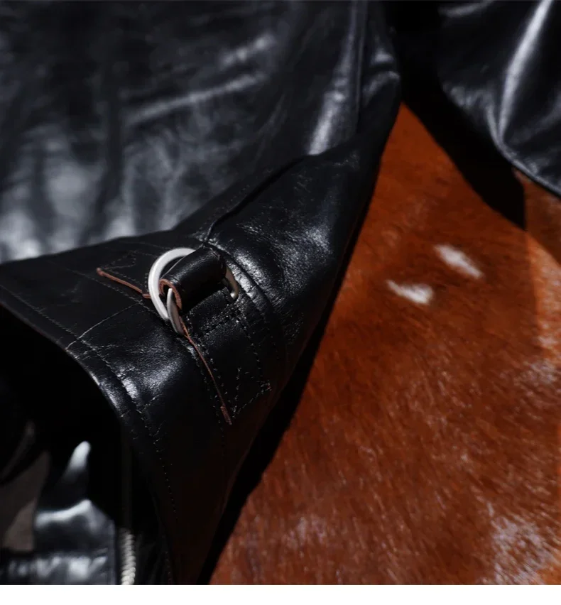 سترة جلدية خشبية من Tailor Brando Replica Mulholland Americana Tea Core Horsehide Vintage Biker Freewheelers
