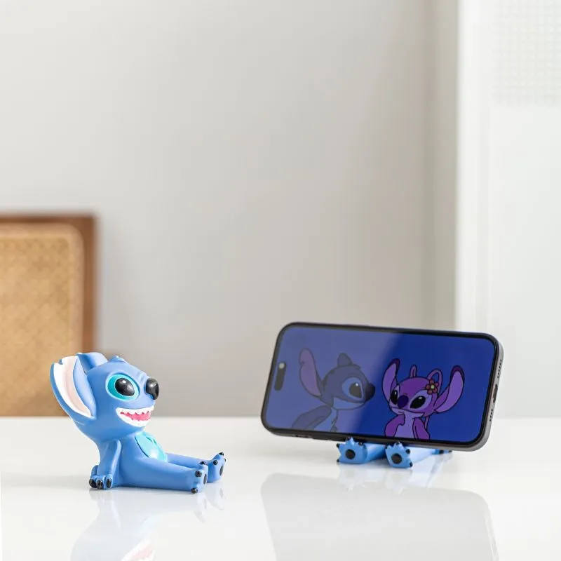 Disney Lilo and Stitch Cartoon Stitch supporto per cellulare creativo personaggio di animazione ornamento da tavolo regalo di compleanno di moda