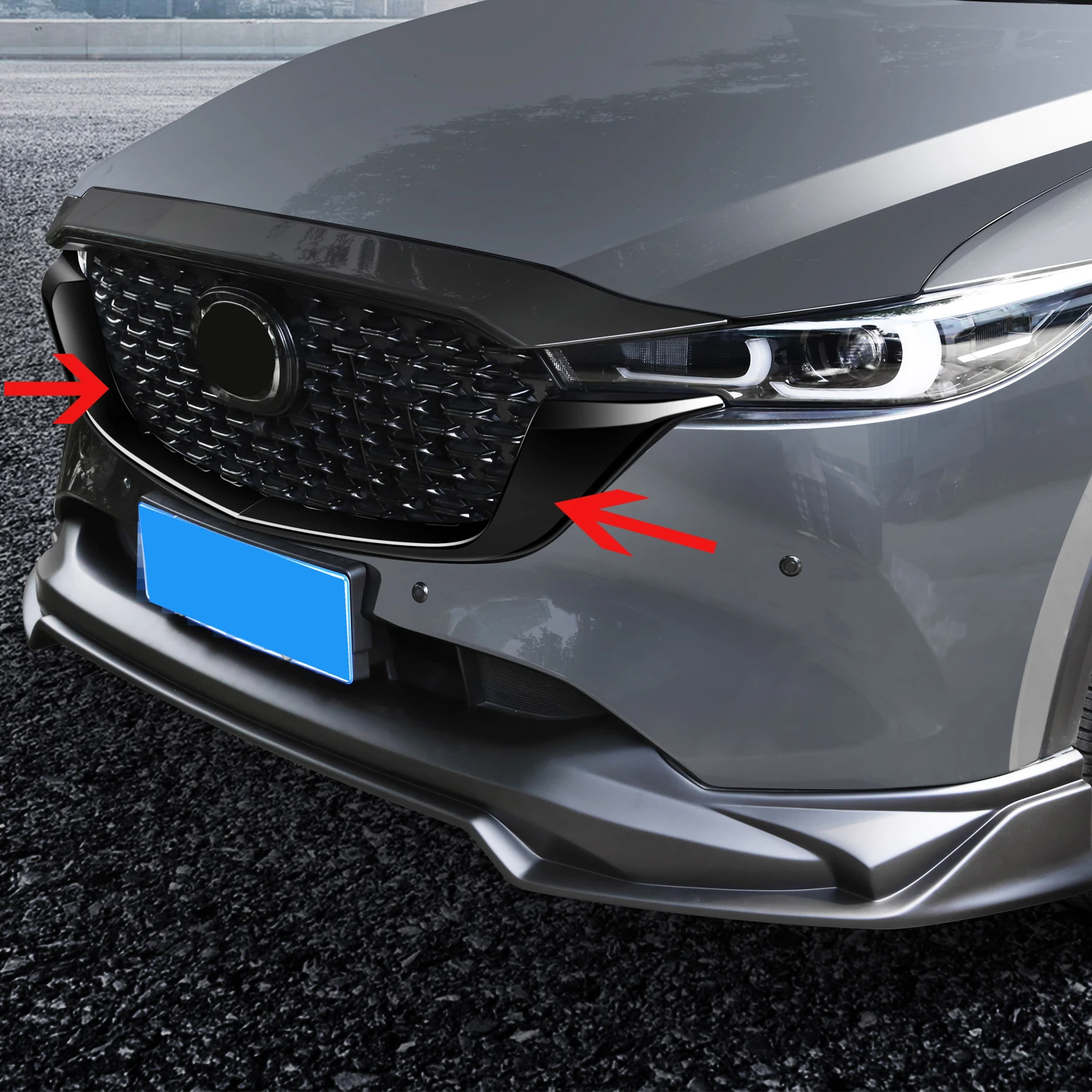 Exterior Accessories Styling For Mazda CX-5 CX5 2022 2023 ABS Black Car Front Side Bumper Racing Grills Mesh Around Cover Trim