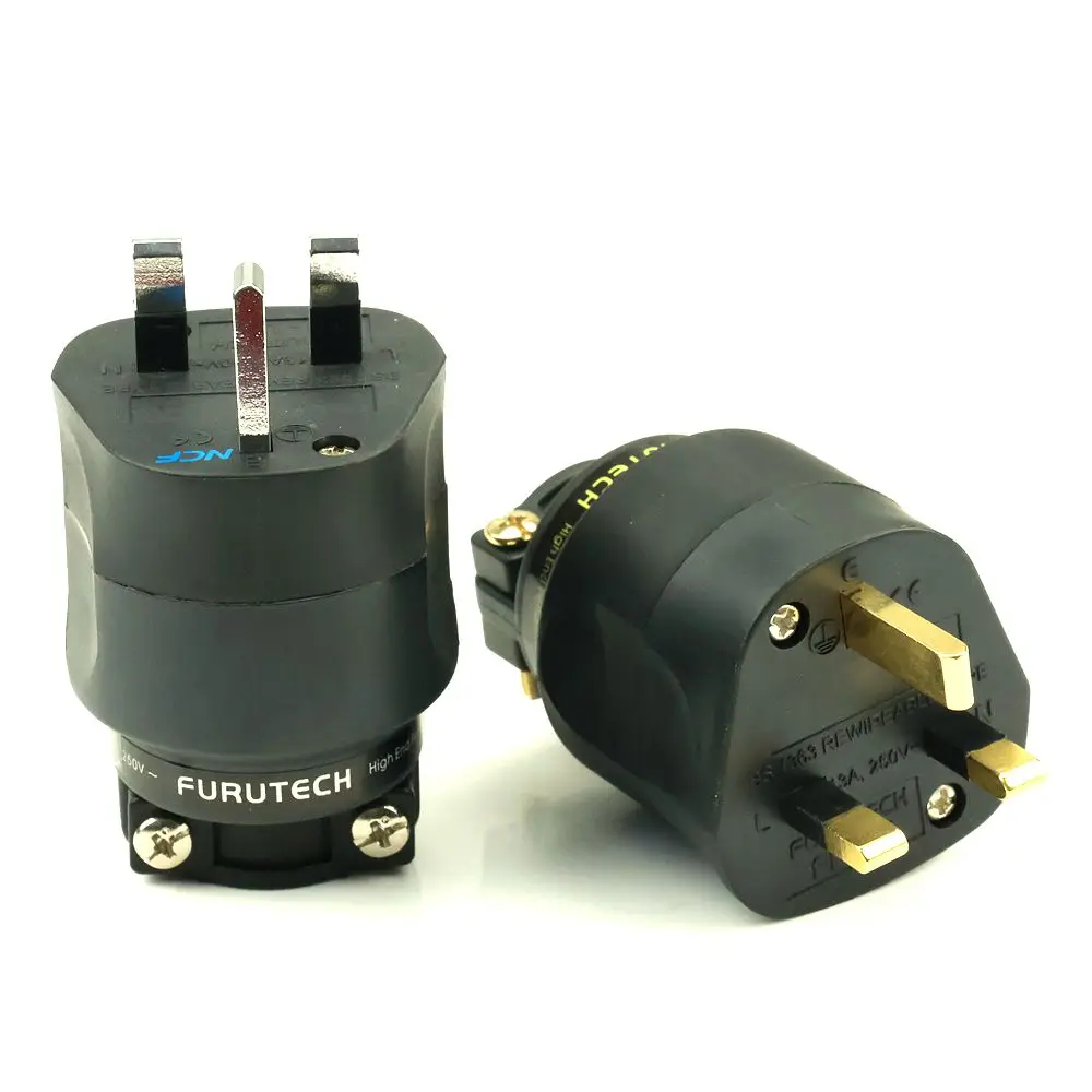Furutech FI-UK 1363 British Standard Plug Gold & Rhodium Plated HiFi Power Connector For Audiophile System
