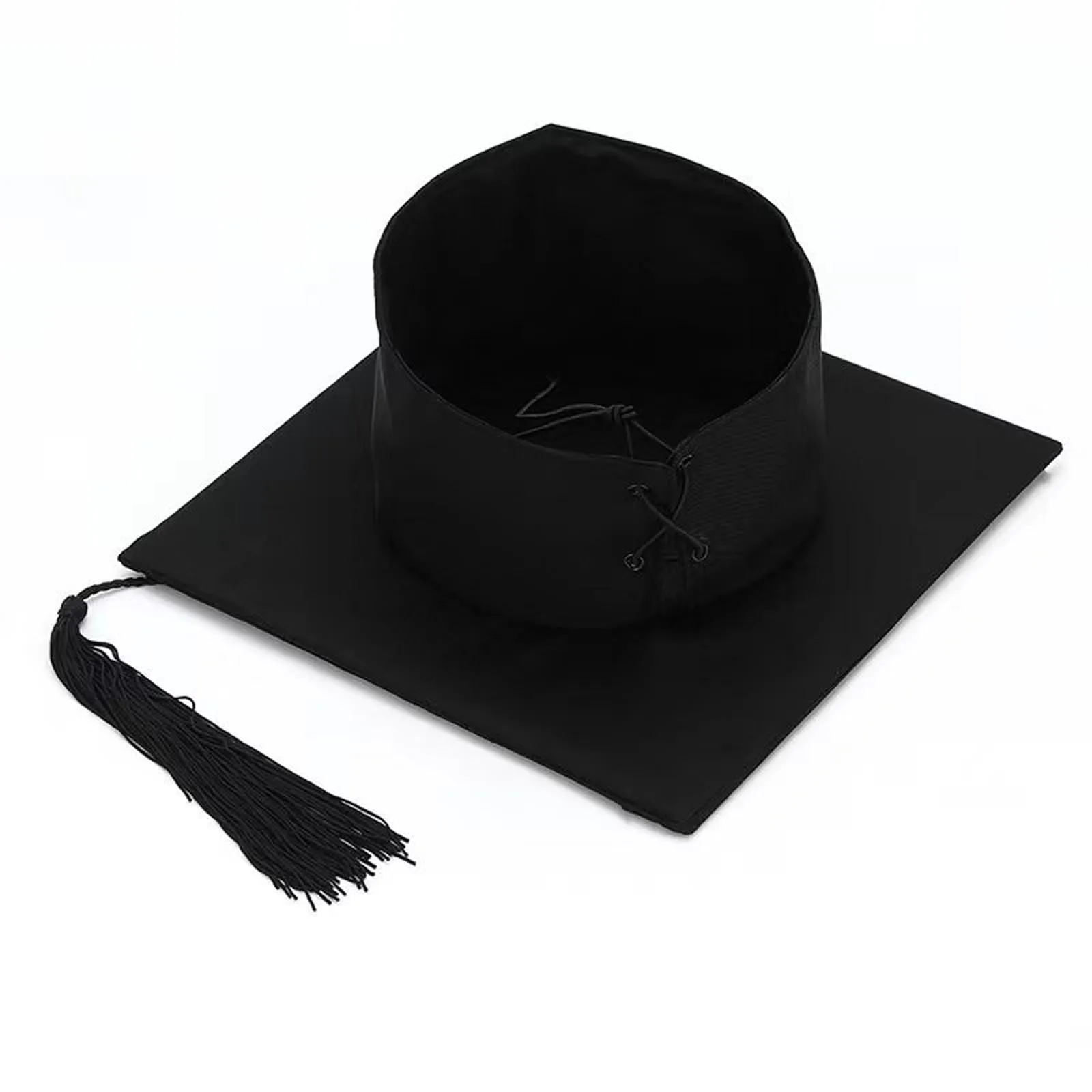 Graduation Hat Doctor Postdoctoral Cap Black Adult Bachelor Caps with Tassels for University Master Congratulation Party Costume