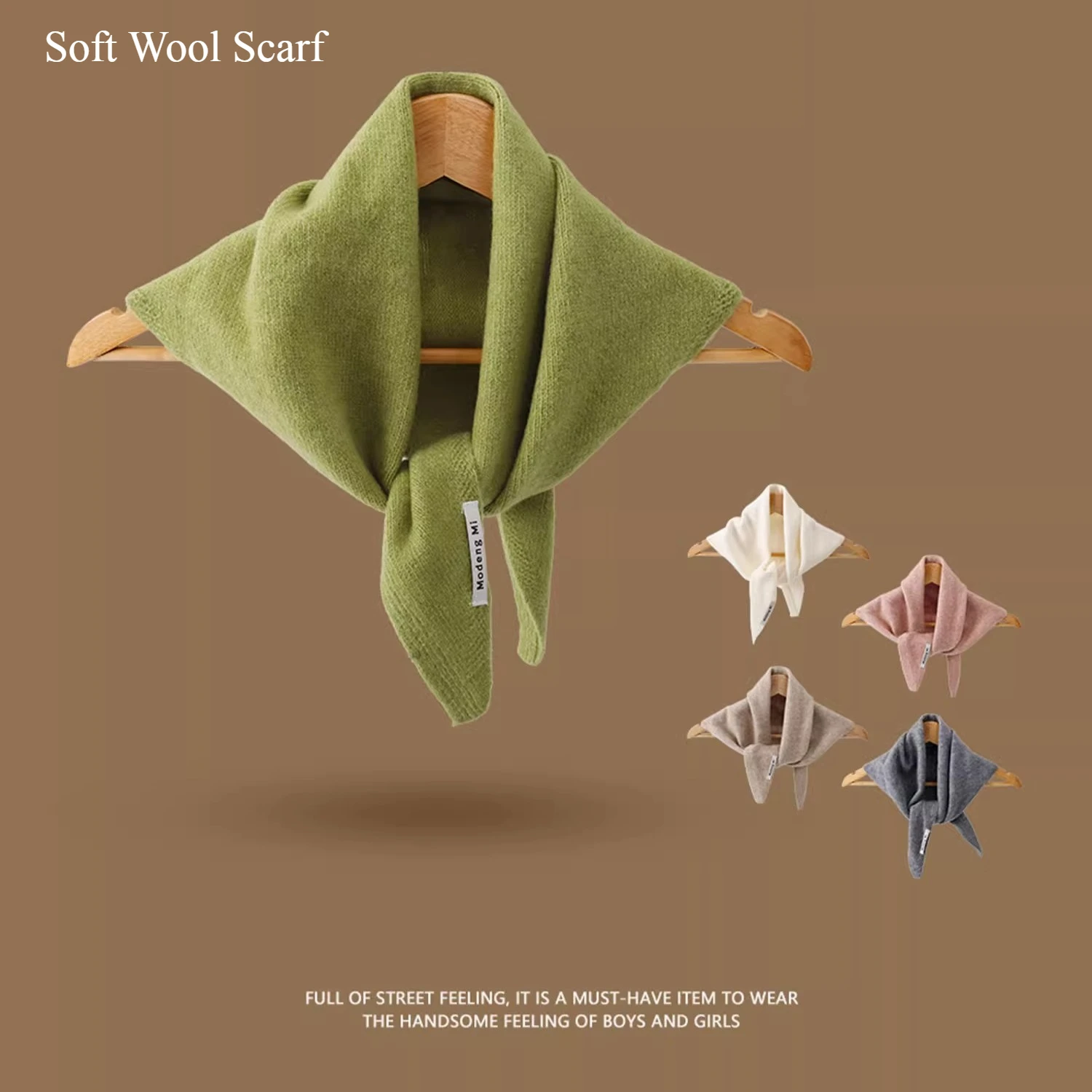 

Cashmere Triangle Scarf Women's 2025 New Autumn and Winter Headscarf Neck Protection Versatile Knitted Scarf