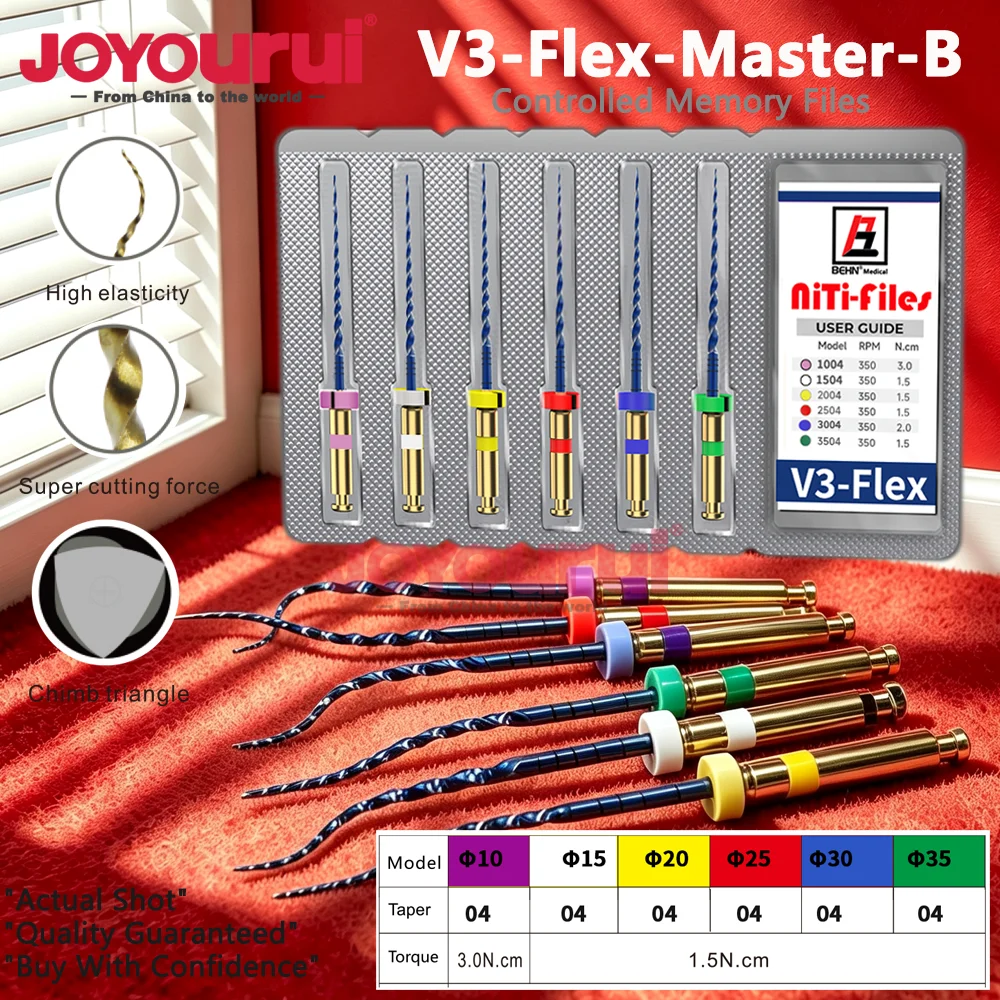 6 pièces/ensemble de limes endodontiques rotatives E-Flex activées par la chaleur, limes ouvertes à glissière dentaire 31/25 mm, matériaux dentaires pour professionnels