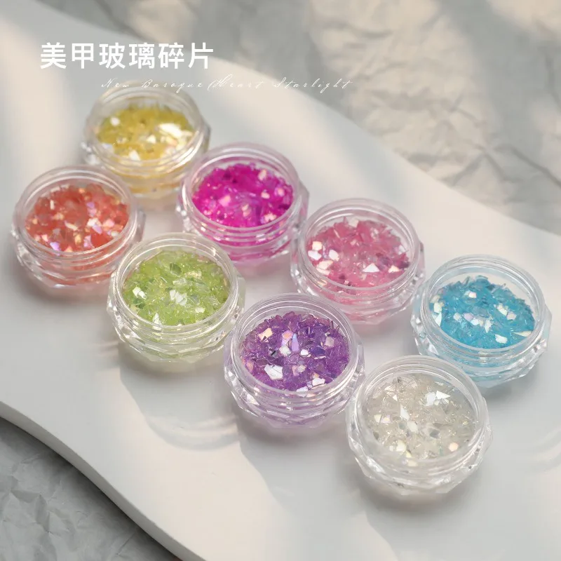 New Ice-transparent Glass Fragment Nail Art Jewelry, Internet Celebrity Versatile Ins Style Three-dimensional Nail Accessories