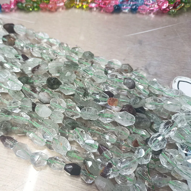 

Natural Faceted Oval Olive Green Quar DIY Loose Stone Beads For Jewelry Making Beads Women Necklace Gift