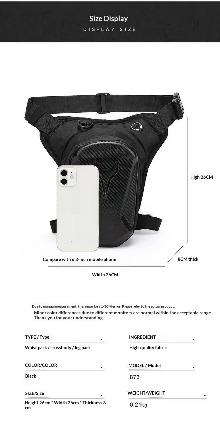 Bolsa de Perna para Moto Impermeável, Pochete Transversal para Motociclistas, Equipamento de Motocross para Homens e Mulheres