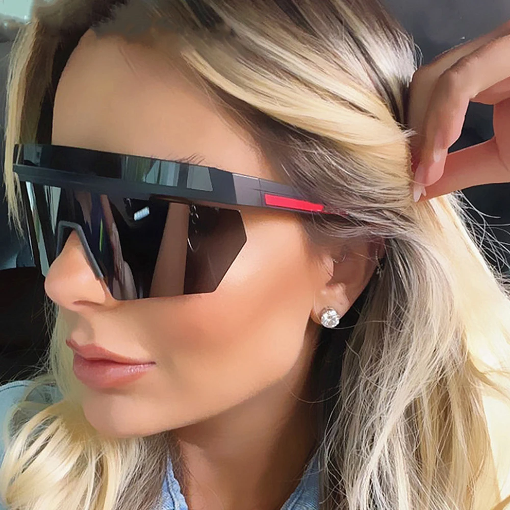 Oversized Wrap Around Sunglasses Goggle Women Men One Piece Shades Riding Cycling Sun Glasses Brand Designer Eyewear UV400 Oculo