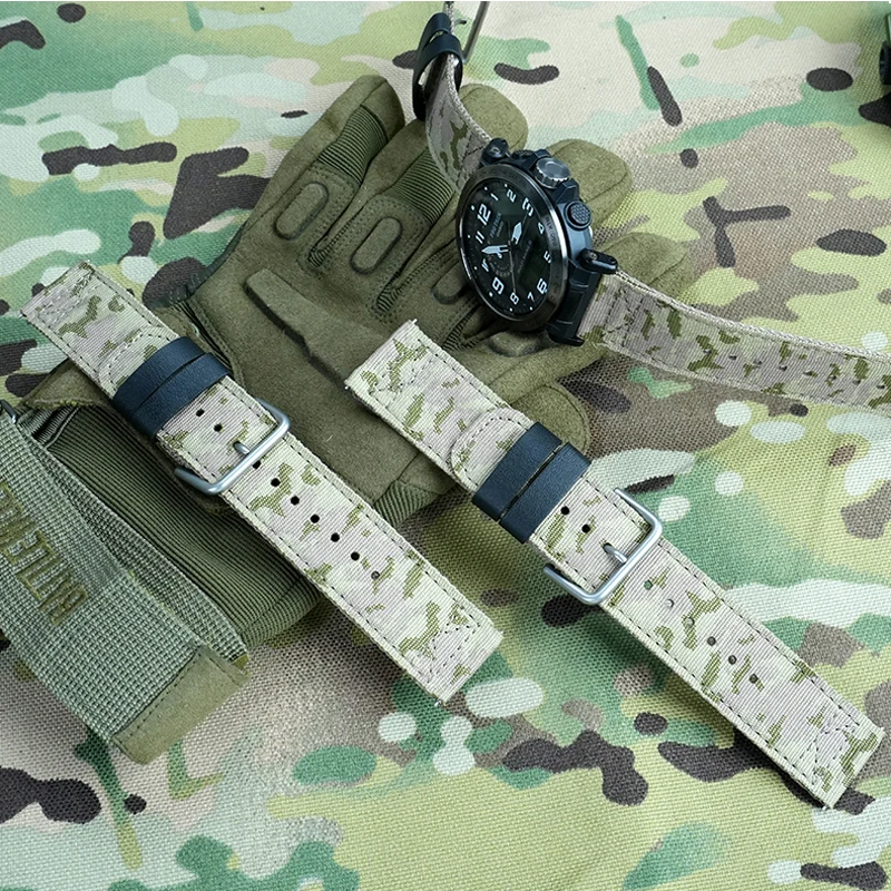 Камуфляжный парусиновый быстросъемный ремешок для часов 23 мм 24 мм для Casio PRG-600/650Y/PRW-6600/70YB PRW-6900Y/6800 серии мужской ремешок